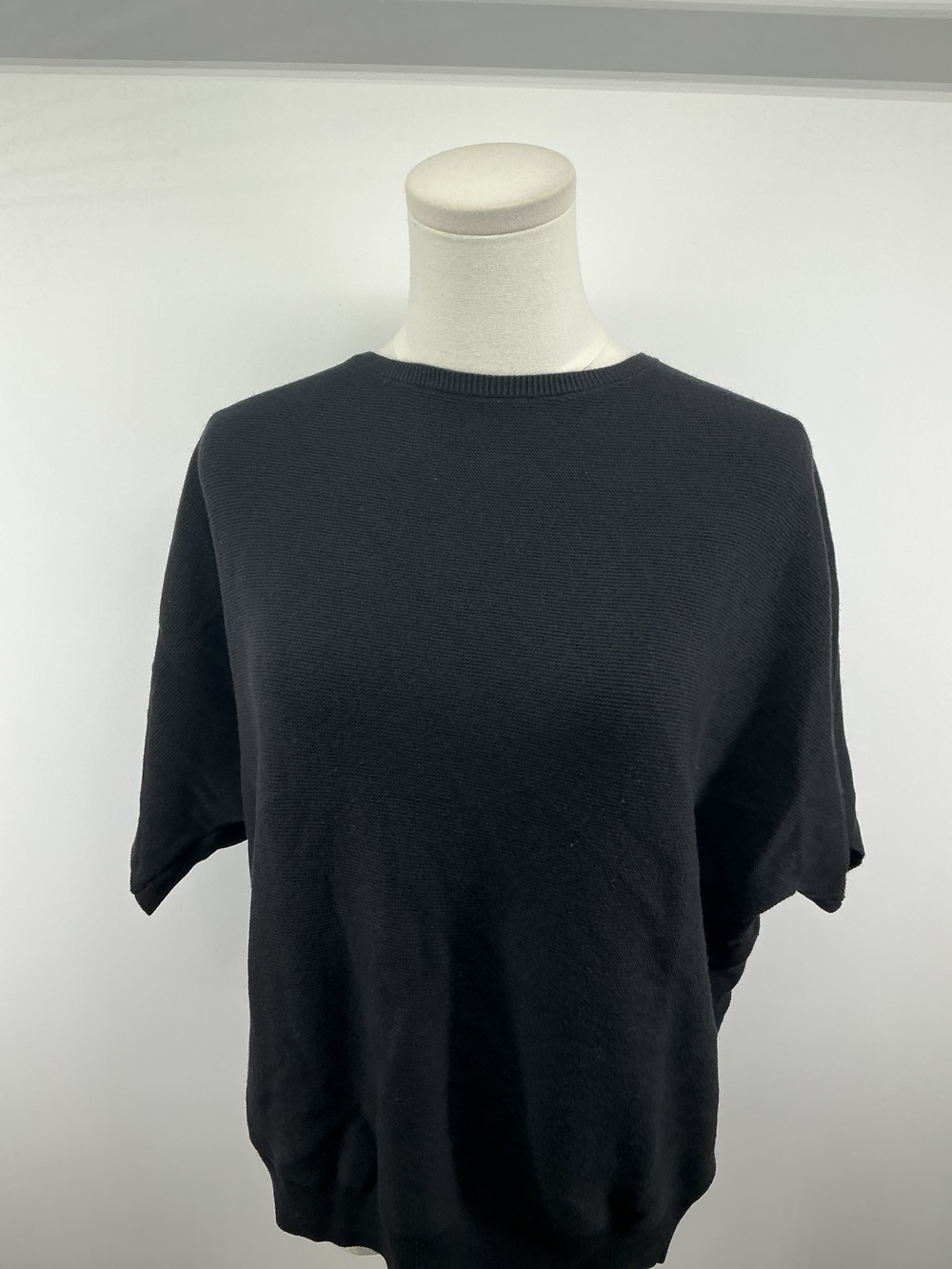 Lightweight Cotton Cashmere Link-Stitch Dolman Sweater
